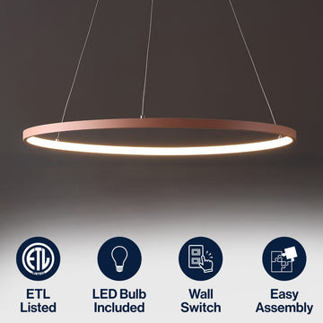 Brice Modern Contemporary Iron Integrated LED Pendant